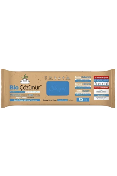 Sleepy Easy Clean Bio Çözünür Deniz Tuzu Ve Deniz Yosunu Yüzey Temizlik Havlusu 6x50 (300 YAPRAK) - 3