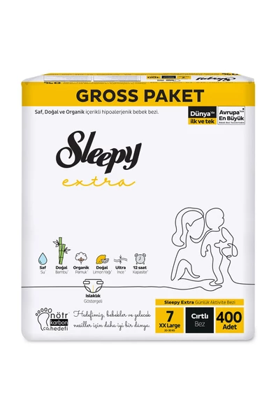 Sleepy Extra Günlük Aktivite Gross Paket Bebek Bezi 7 Numara Xxlarge 400 Adet