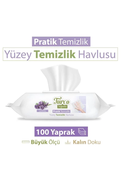 Turco Doğadan Pratik Temizlik Turco Doğadan Pratik Yüzey Temizlik Havlusu Lavanta 100 Yaprak