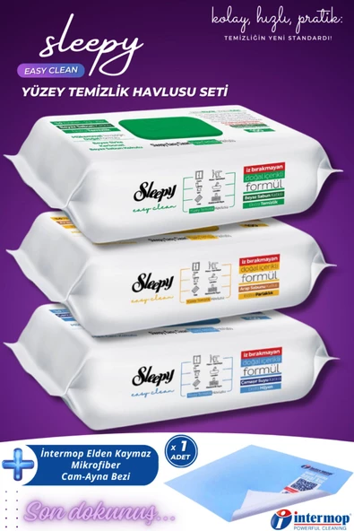 Sleepy Easy Clean Beyaz Sabun Katkılı+Çamaşır Suyu Katkılı+Arap Sabunu Katkılı 300 Yaprak Mikrofiber