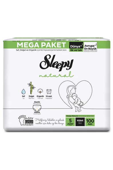 Sleepy Natural Külot Bebek Bezi 5 Numara Junior 100 Adet