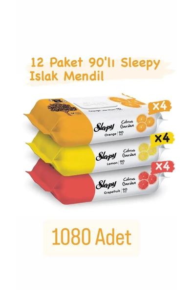 Sleepy Islak Havlu Citrus Garden 90 x 12 Paket 1080 Adet
