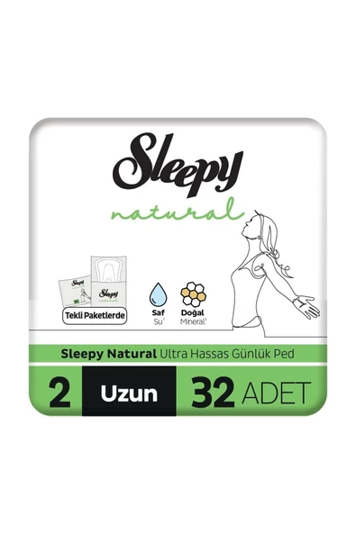 Sleepy Natural Ultra Hassas Günlük Ped Uzun 32 Adet Ped