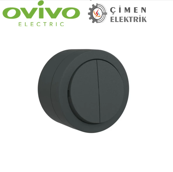 Ovivo Xone Antrasit Komutatör Anahtar Sıva Üstü ürün görseli