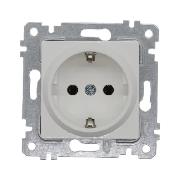 MUTLUSAN RİTA BEYAZ TOPRAKLI PRİZ BEYAZ - 4'LÜ PAKET