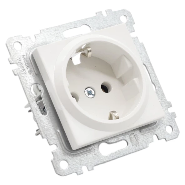 MUTLUSAN RİTA BEYAZ TOPRAKLI PRİZ BEYAZ - 4'LÜ PAKET - 2