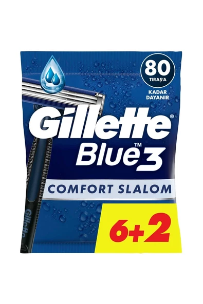 GİLLETTE GİLLETTE BLUE 3 COMFORT SLALOM KULLAN AT TRAŞ BIÇAĞI 8' Lİ