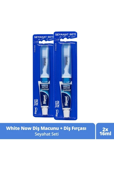 SİGNAL White Now Seyahat Seti Diş Macunu 16 ml X2 Diş Fırçası X2