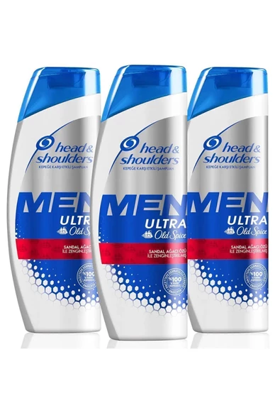 HEAD AND SHOULDERS Men Ultra Old Spice Kepeğe Karşı Karşı Etkili Şampuan 300 ml 3 Adet