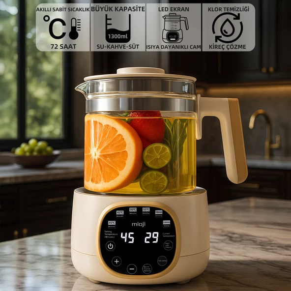 Mioji Mio K99 Çok Fonksiyonlu 600 W 1.3 lt Cam Kettle
