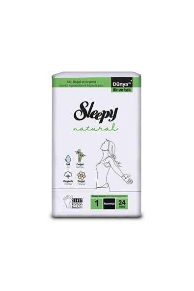 SLEEPY Natural Süper Eco Normal Hijyenik Ped 24 Adet (boy 1)