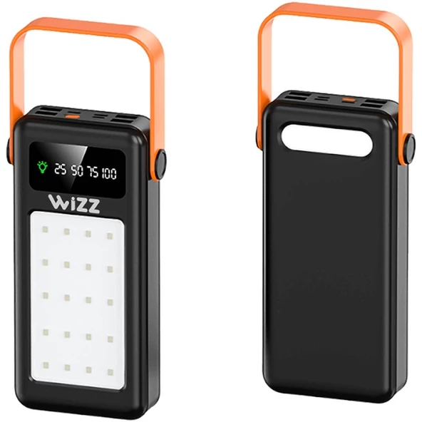 Wizz WP034S 4 USB Çıkışlı Led Gösterge Ve Çift Fener 30.000 mAh Powerbank