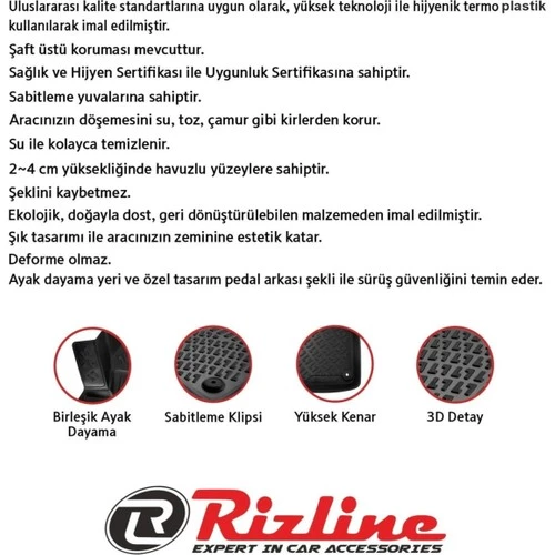 Lancia Delta 2008-2014 3D Araca Özel Havuzlu Paspas Bmy - Resim 5