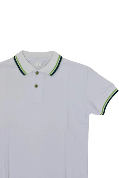 Kolej Polo Yaka Tişört Beyaz BGL-ST03880 - 3