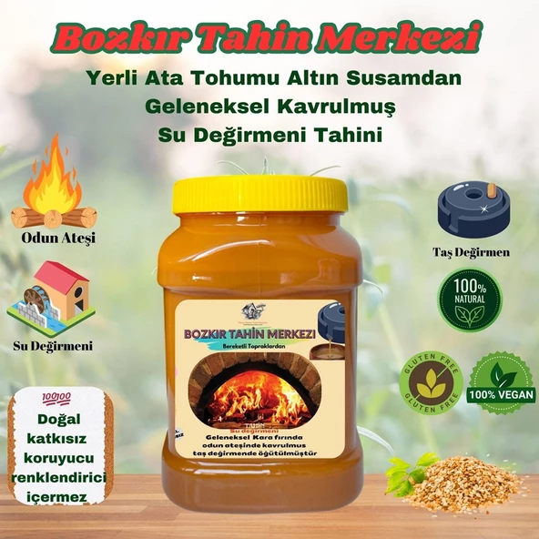 Bozkır Tahin Merkezi Yerli Altın Susam Tahini Çifte Kavrulmuş 930 gr (vegan)