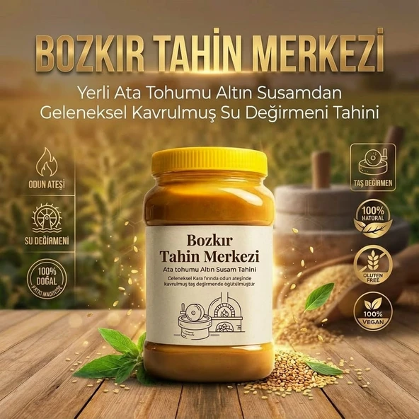 Bozkır Tahin Merkezi Ata Tohumu Altın Susam Taş Değirmen Tahini Kavrulmuş 930 gr (vegan&doğal) - Resim 4