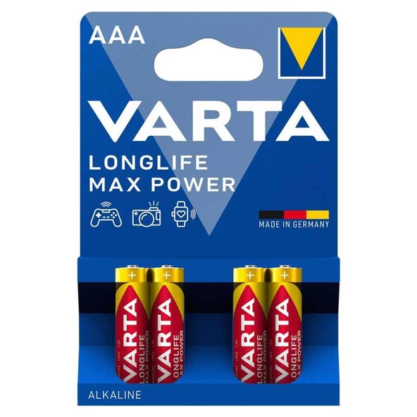 Varta Longlife Max Power Alkalin AAA İnce Kalem Pil 4'lü