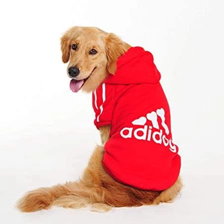 Kırmızı Adidog Kapşonlu Sweatshirt, Orta ve Büyük Irklar İçin - 7