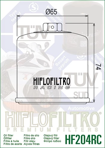 Hiflo Hf204RC 2004-2023 Honda CBR 1000 RR Uyumlu Anahtar Başlıklı  Yağ Filtresi - Resim 2