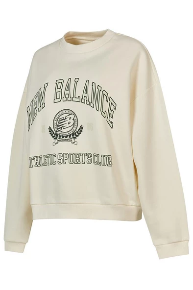 New Balance Lifestyle WNC3404-SST Krem Kadın Sweatshirt