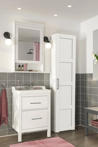 Dekorex Bny111 Beyaz Kapaklı Banyo Dolabı