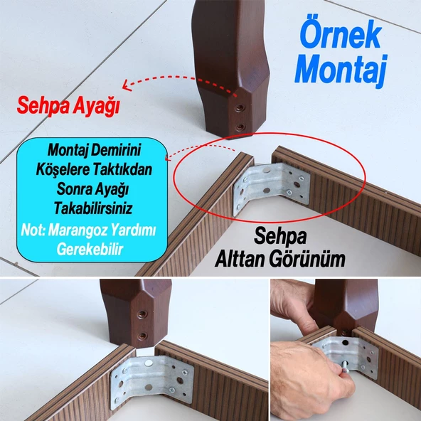 Nehir Plastik Sehpa Ayağı 40 cm Gold Renk Orta Ayak Zigon Sehpa Mobilya Masa Ayakları Altın 1 Adet - 4