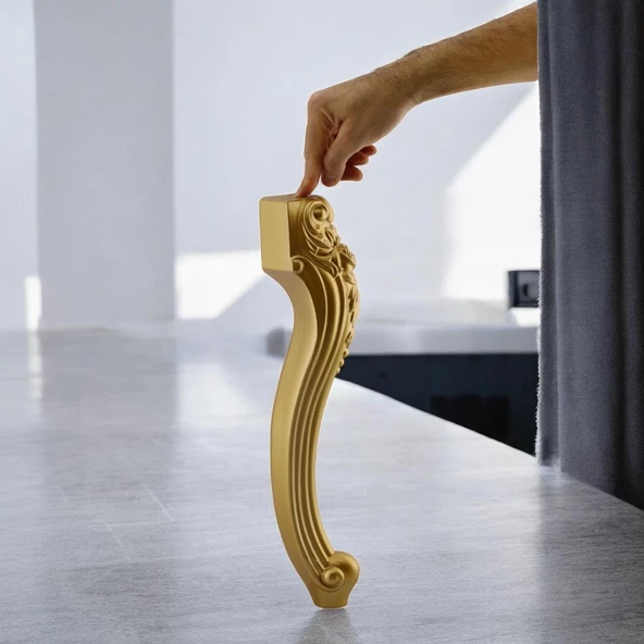 Nehir Plastik Sehpa Ayağı 40 cm Gold Renk Orta Ayak Zigon Sehpa Mobilya Masa Ayakları Altın 1 Adet - 8