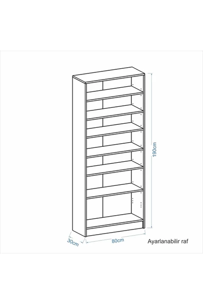 Dekorex Ktp211-C-Beyaz Cam Kapaklı Kitaplık - 7