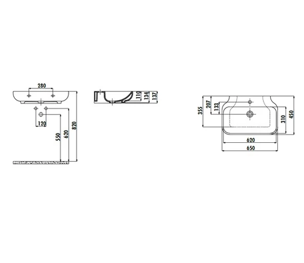 Creavit FE065 Tezgah Üstü Free Lavabo 45X65 cm Beyaz - 2