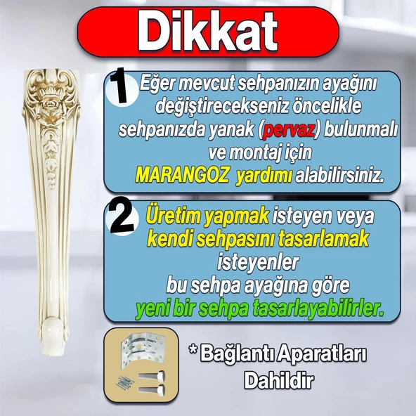 Nehir Plastik Sehpa Ayağı 40 cm Krem Altın Orta Ayak Zigon Sehpa Mobilya Masa Ayakları Gold 1 Adet - 2