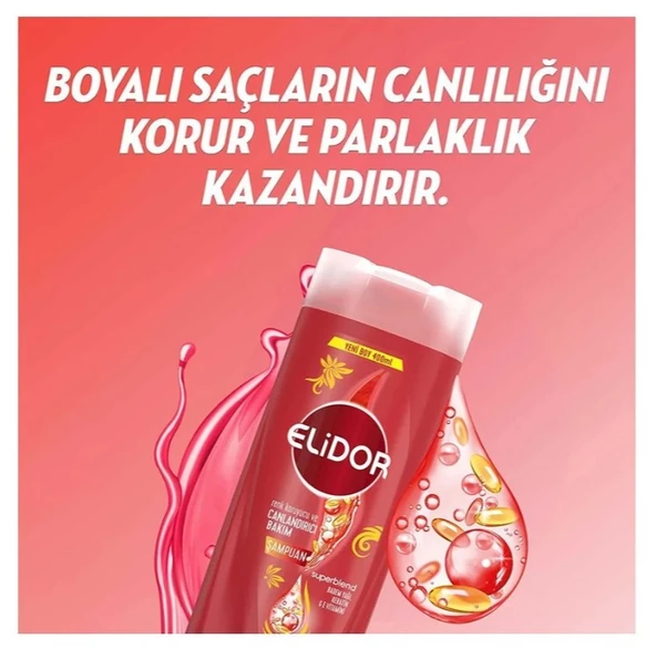 Elidor Şampuan 400 ml Renk Koruyucu ve Canlandırıcı Bakım - Resim 4