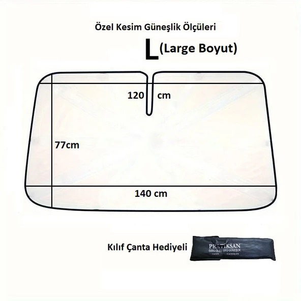 Özel Ölçü Kaliteli Ön Cam Balonlu Alüminyum Güneşlik S-M-L-XL - 4