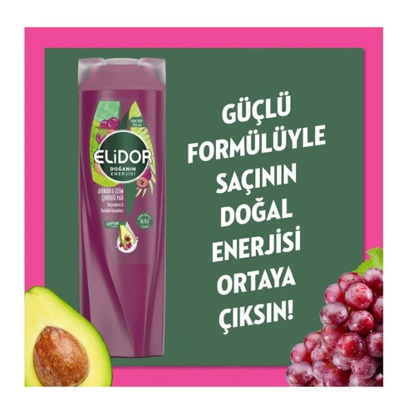 Elidor Şampuan 350 ml Avokado & Üzüm Çekirdeği Yağı - 2