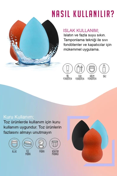 Orange Makyaj Süngeri 4 Lü Set - 2