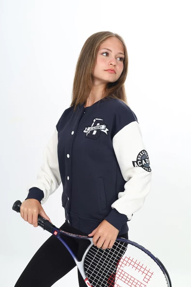 Kız Çocuk Kolej Tarz B Baskılı Ceket 7 -12 Yaş 7185 - 6