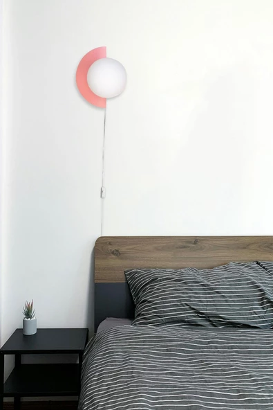 D-light Yarım Dünya Aplik Fişli Pembe