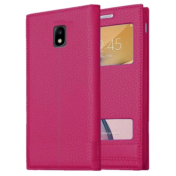 Samsung Galaxy J3 Pro Uyumlu Pencereli Kapaklı Magnum Kılıf - Resim 4