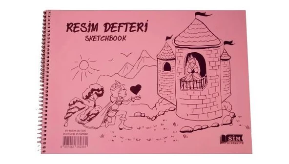 Sim 25x35 Spiralli Plastik Kapak 25 Yaprak Resim Defteri 3 Adet - Resim 4