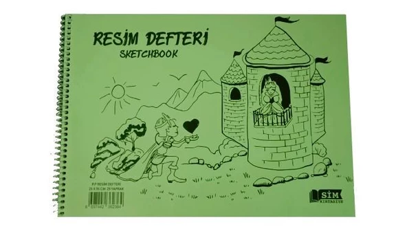 Sim 25x35 Spiralli Plastik Kapak 25 Yaprak Resim Defteri 3 Adet - Resim 3