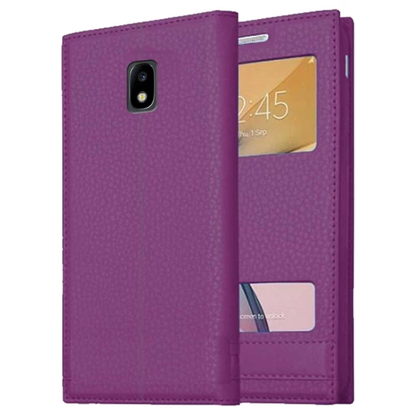 Samsung Galaxy J3 Pro Uyumlu Pencereli Kapaklı Magnum Kılıf - Resim 2