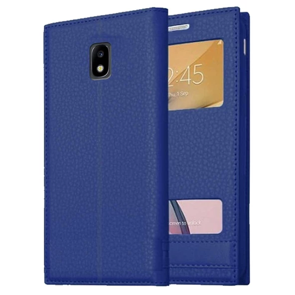 Samsung Galaxy J3 Pro Uyumlu Pencereli Kapaklı Magnum Kılıf - Resim 8