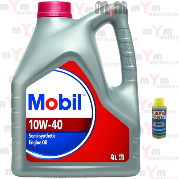 Mobil 10W-40 Semi Sentetik Motor Yağı 4 L + Cam Suyu Konsantresi 80 ml