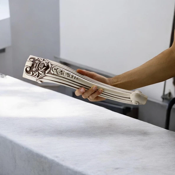 Nehir Plastik Sehpa Ayağı 40 cm Krem Kahverengi Renk Orta Ayak Zigon Sehpa Mobilya Masa Ayakları - Resim 8