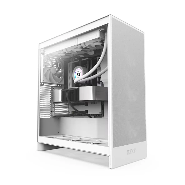 NZXT H7 Flow(2024) CM-H72FW-01 White Tempered Glass USB 3.2 ATX Mid Tower Kasa