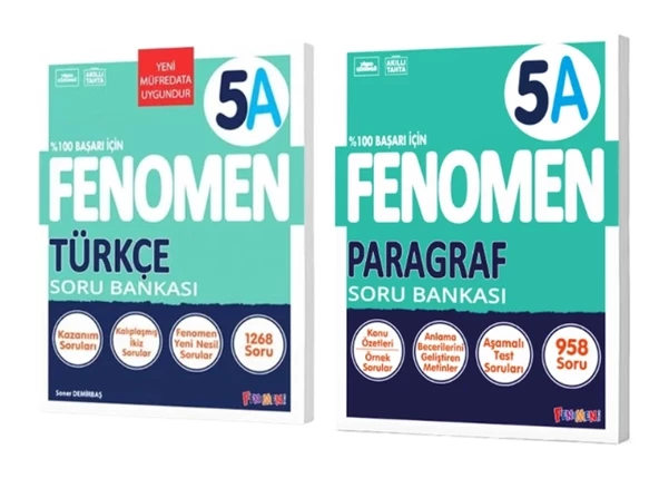 FENOMEN YAYINLARI 5 Türkçe A + PARAGRAF A Soru Bankası