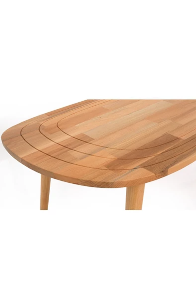 Sweet Masif Doğal Ahşap Orta Sehpa ve 2'li/3'lü Zigon Sehpa Set, Modern Masif Yan ve Orta Sehpa - 2