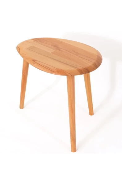 Naturel Masif Doğal Tekli, 2'li, 3'lü Zigon Sehpa Set, Modern Masif Yan Sehpa - 2