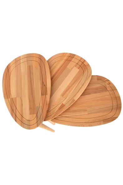 Sweet Naturel Masif Doğal Tekli, 2'li, 3'lü Zigon Sehpa Set, Modern Masif Yan Sehpa - 3