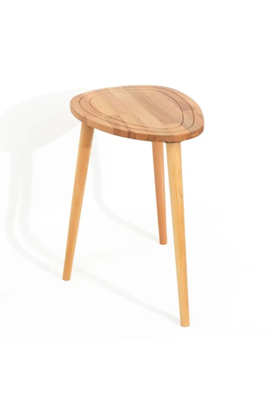 Sweet Naturel Masif Doğal Tekli, 2'li, 3'lü Zigon Sehpa Set, Modern Masif Yan Sehpa - 2