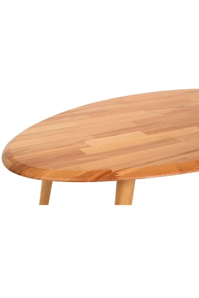 Asimetrik Masif Doğal Ahşap Orta Sehpa ve 2'li/3'lü Zigon Sehpa Set, Modern Masif Yan ve Orta Sehpa - 4